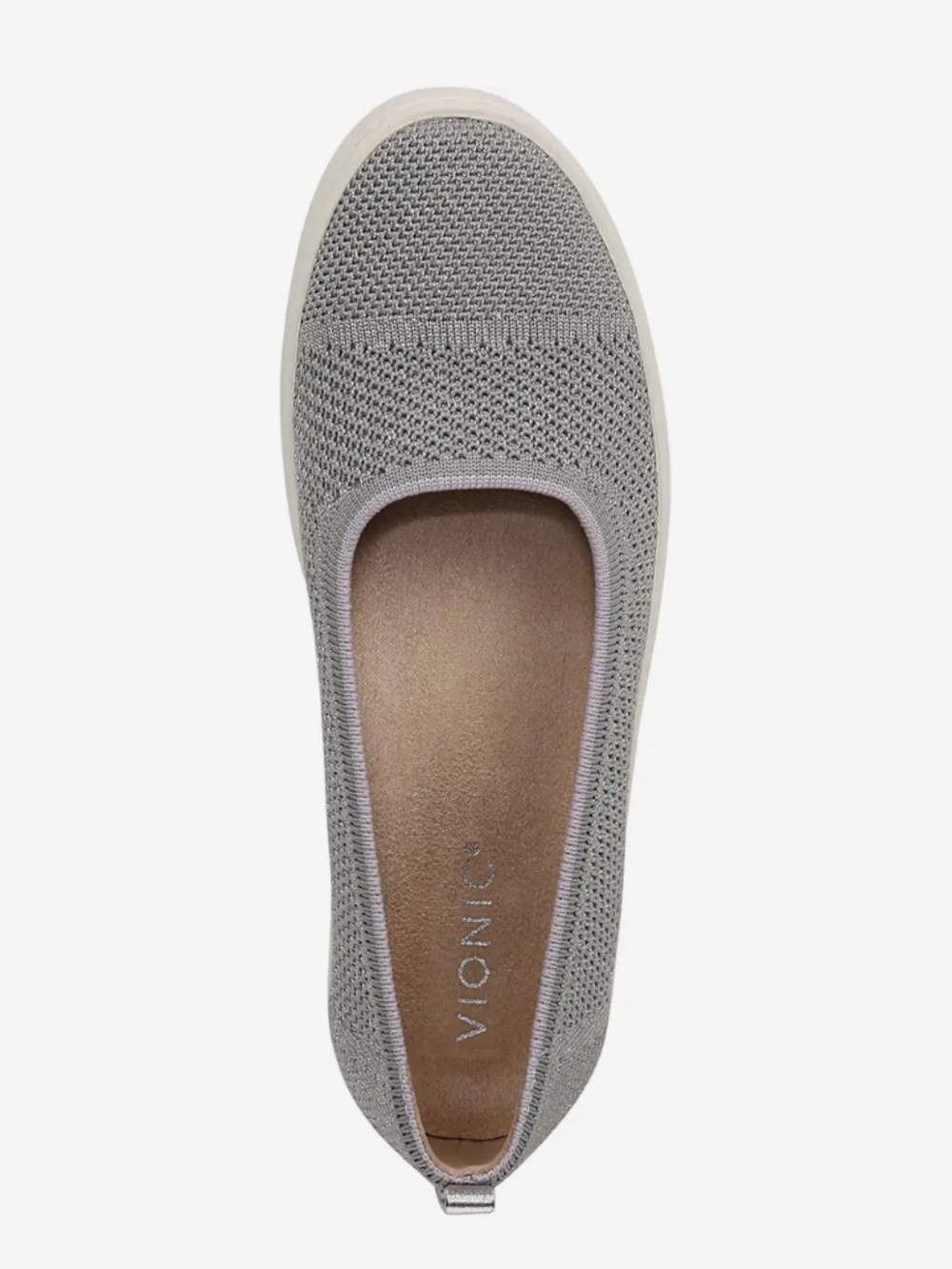 NWT - VIONIC - Light Gray Knit Slip-On Loafers - Picture 3 of 8
